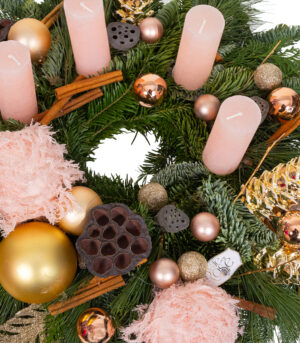 Coronita de Advent Roz Diafan - imagine 2