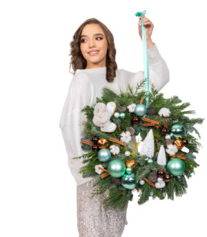 Coronita din Brad si Pin - Mint Blue - imagine 3