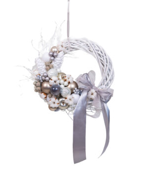 Coronita pentru Usa de Craciun - Silver