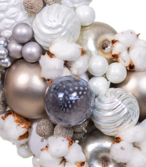 Coronita pentru Usa de Craciun - Silver - imagine 3