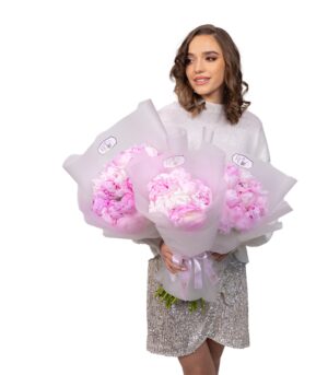 Buchet de Bujori Roz - imagine 3