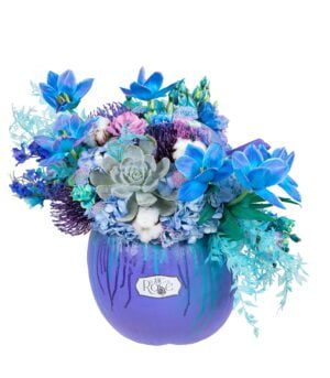 Aranjament de Flori Personalizabil in Forma de Dovleac