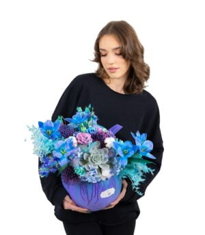 Aranjament de Flori Personalizabil in Forma de Dovleac - imagine 2