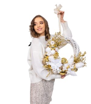 Coroniță de Ușă pentru Crăciun – Champagne Christmas - imagine 3