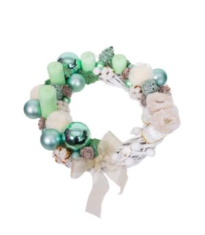 Cononiță de Crăciun - Icy White and Mint Christmas Wreath